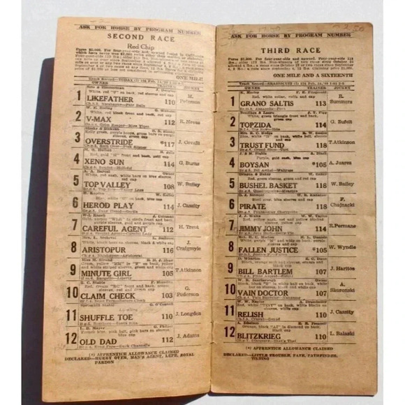 Vintage 1946 SANTA ANITA PARK OFFICIAL PROGRAM 15 Cents - Picture 3 of 4